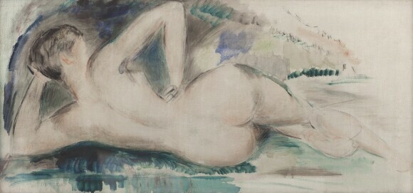 Wilhelm Lehmbruck, Liegender weiblicher Rückenakt, 1913