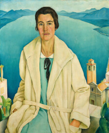 E. A. Weber „Frau L.H. (Aachen)“ (Porträt von Liane Hasenclever hoch über dem Luganer See), 1925 Öl auf Leinwand, 98 x 81,2 cm Privatbesitz 