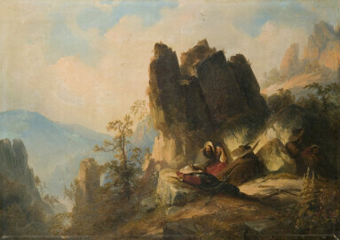 Caspar Scheuren, Räuber im Morgenbachtal, 1838 Öl auf Leinwand