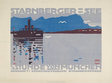 Ludwig Hohlwein Starnberger See / ½ Stunde von München, Deutschland (Deutsches Reich), München, 1910 Reichhold & Lang, München, Farblithografie, 91,5 x 123,5 cm