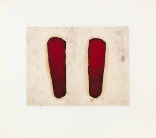 Roni Horn, Brooklyn Red, 1985 Pigmentpulver, Graphit, Holzkohle, Farbstift und Lack auf Papier, 32,4 x 36,2 cm, Courtesy the artist and Hauser & Wirth