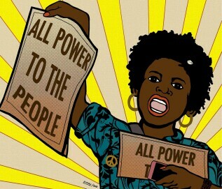 Emory Douglas, Papergirl  All Power to the People, 1969